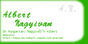 albert nagyivan business card